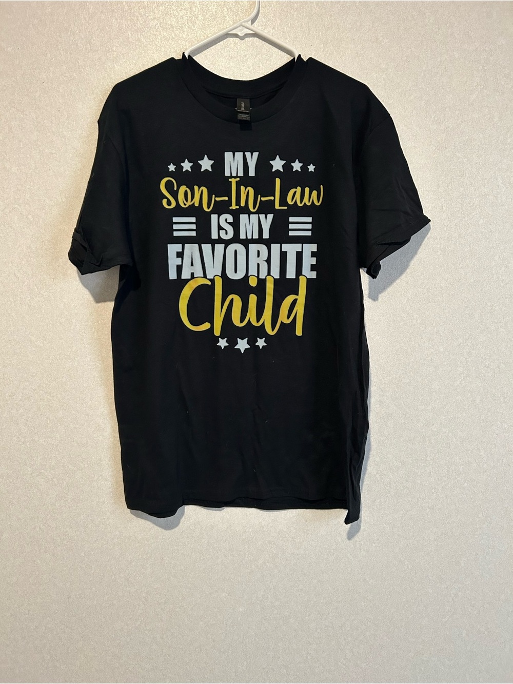 Mens Son In Law Short Sleeve Tee Shirt, Black With My Favorite Child, Large